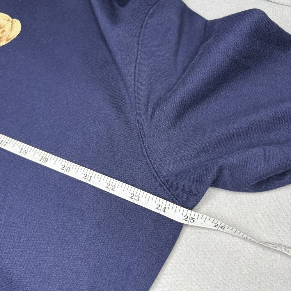 Polo Ralph Lauren Polo Bear Denim Flag Hoodie Men XL Navy Americana Y2K - Picture 10 of 11